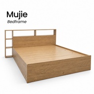 Katil MUJIE Gaya Jepun – Reka Bentuk Minimalis Kayu Natural (Queen / King) Siap pasang murah katil k