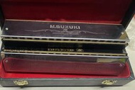 二手市面稀少復古日本Suzuki Double Bass 倍低音口琴SDB-39+HMB-1(未測試當收藏/裝飾品)