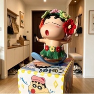 Crayon Shin-Chan Surfing Skateboard Shin-Chan Hawaii Hula Wreath Dress Up Desktop Decoration Doll Ca
