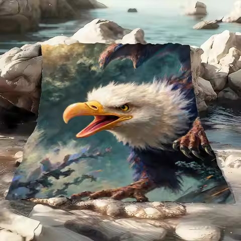 Majestic Bald Eagle Wall Art Decor - Stunning Wildlife Print Featuring Sharp Focus on Talons and Hea