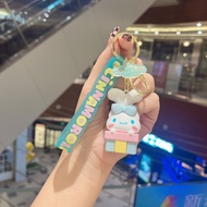 พวงกุญแจตุ๊กตา Sanrio Cinnamoroll น่ารัก Happy Birthday จี้ซิลิโคนยางนุ่มพวงกุญแจ