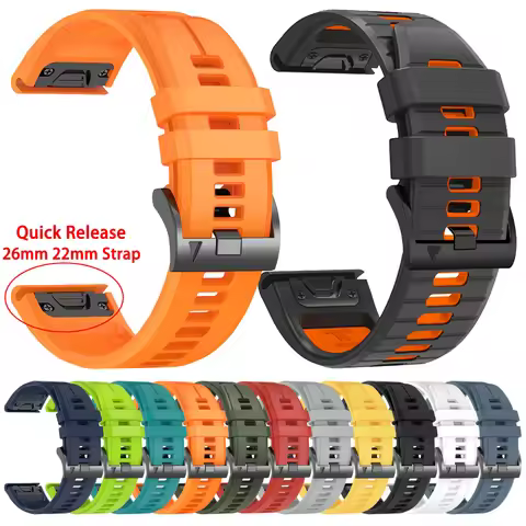 22mm 26mm Strap For Garmin Fenix 7X 6X 5X 7Pro 6 5 Plus Original Silicone Wristband for Garmin Fenix