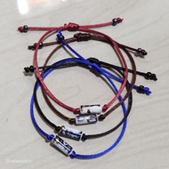 Bracelet simple vintage Wood double slide jade motif men Wanita