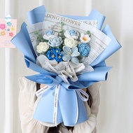 Encounter61Children's Day Gift Valentine's Day Gift for Girlfriend Wool Woven Finished Bouquet Handmade Bouquet Homemade