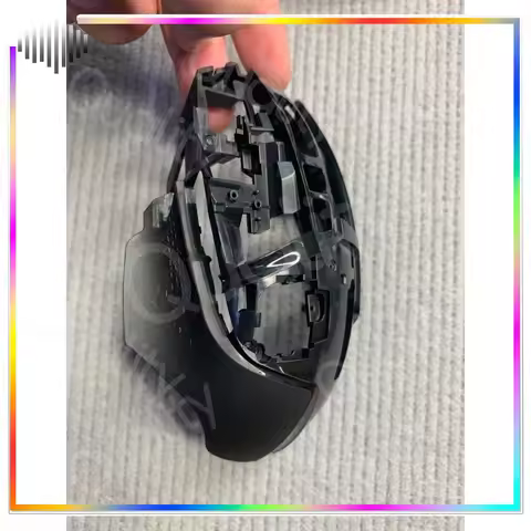 Replacement Upper Shell for Logitech G502 Wireless Mouse, Creator Edition Black Housing with Rubberi