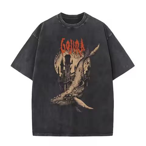 Washed Vintage Metal Rock Band Gojira T-shirt From Mars To Sirius T-shirts Men's Women Gothic Punk O