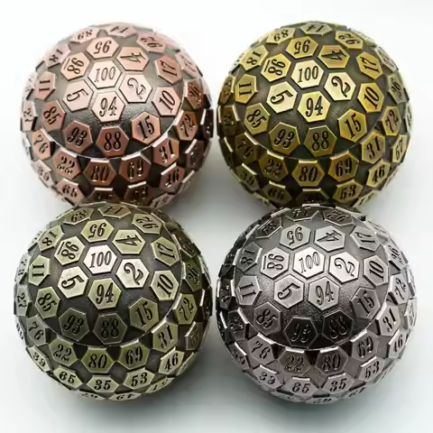 Cusdie 100 Sided Dice 1Pc Giant Ancient Metal Dice D100 Polyhedral Dice for D&D Role Playing Game Pa