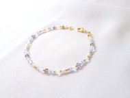 清晨 ‧ 堇青石 貓眼石 白水晶 珍珠 串珠 細手環