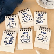 BOOMLIFE1232T Coil Calendar, Cartoon Portable 2026 Desk Calendar,  Mini Monthly Planner Office Schoo