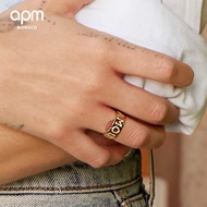 APM Monaco < Love} Italian Letter Ring Atmospheric Fashion Premium Index Finger Ring Silver