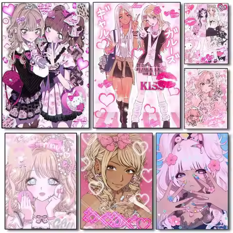 Gyaru Gyaru Subculture Girls ANIME Poster Home living room Wall Art Garage Room Decor