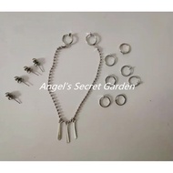 ☚Anime Miyamura Izumi Stainless Steel Earrings Lip Piercing with Long Chain Ear Cosplay Accesso~><h