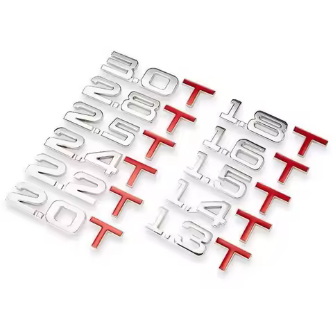 3D Car Sticker Displacement Emblem Turbo Decal For Audi Toyota Honda 1.3T 1.4T 1.5T 1.6T 1.8T 2.2T 2