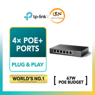 TP-LINK 6-Port With 4-Port PoE+ 10/100Mbps Desktop Switch TL-SF1006P