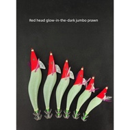 cumi memegang cumi umpan duel ez slim 80mm Luminous Wooden Shrimp Squid Hook Sea Fishing Lure Bait R