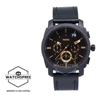 Fossil Men's Machine Chronograph Black Leather Watch FS5586