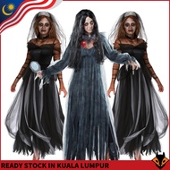 Women's Corpse Bride & Ghost Costume | Spooky Halloween Gothic Dress & Veil Set