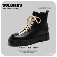 MHHigh-Top Dr. Martens Boots Men's Summer Breathable Thick Bottom High-Grade Sense Motorcycle Boots Middle Top Working