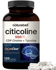 NatureBell Citicoline Supplements, CDP Choline, Citicoline 500mg Plus Tyrosine 50mg Per Serving, Opt