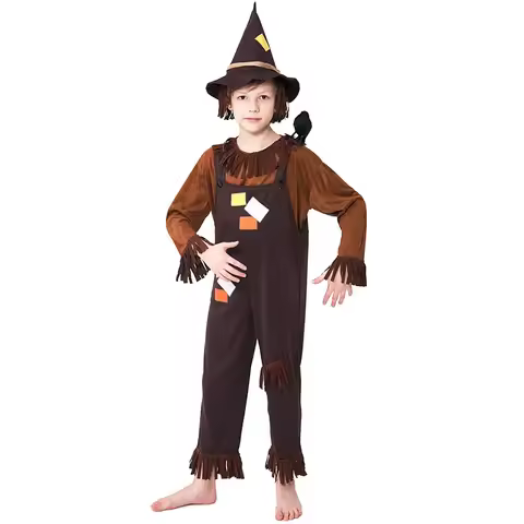 Umorden Unisex Boys Girls Scarecrow Costume for Children Kids Toddler 2-4T 4-6Y 8-10Y 10-12Y