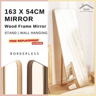 SAH Cermin Panjang Dinding Besar Kayu Cermin Estetik Gantung Standing Aesthetic Wood Mirror Stand Wa