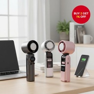 Turbo Mini Fan 5000mAh Rechargeable Portable Cooling Pad with Flashlight