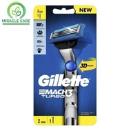 Gilette Mach 3 Turbo Razor 3D 2up (1 Handle +2 Blade)