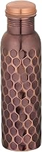 TAYHAA Pure Copper Water Bottle - 32 oz - Indian Handmade Ayurveda Healing Benefit Drinking Water Bottle for Travel, Hiking, Gym, Office, Outdoor - Antique Finish