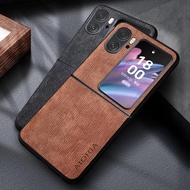 Case for Oppo Reno Find N2 Flip wood pattern leather cover for Oppo Find N Case