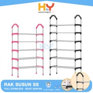 Multipurpose Shoe Rack Stainless Steel Anti-Rust Large Capacity 5 Tiers 6 Tiers and 7 Tiers - SRIRAT