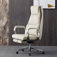 Chair Leather Boss Chair, Office Chair, Reclining Computer Chair, Home Business Executive Chair, High Back Study Chair Latex Spring Cushion (Color : PU Leather-Black) Gaming chair