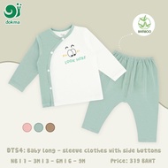 Dokma (4.5-8.8kg) DT54 Children's Long-Sleeved Shirt Set Bamboo Fiber Baby Long-Sleeve Clothes (1-3M