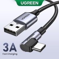 UGREEN 90 Degree  USB-A to USB-C 3A Aluminum shell Nylon braided Cable for Samsung Galaxy S9