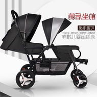 S/🌹Twin Baby Stroller Front and Rear Sitting Lightweight Folding Double Sitting Lying Stroller Two-Child Big Baby Trolle