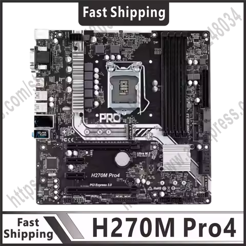 motherboard H270M Pro4 motherboard supports Core i3 i5 i7 CPU H270 DDR4 64GB M.2 PCI-E 3.0 USB 3.1