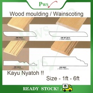 Wainscoting Frame / Wood Moulding / Wainscoting Decoration Bingkai Wood Rail Kayu Nyatoh Solid wood - CW3015 - CW0597