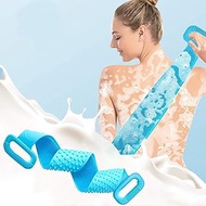 AABHA Silicone Bath Body Brush, Exfoliating Long Body Back Scrubber Soft Bristles for Men and Women,