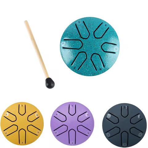 3-Inch 6-Tone Steel Tongue Drum - Mini Handpan Drum with Drumsticks, Beginner-Friendly Percussion In