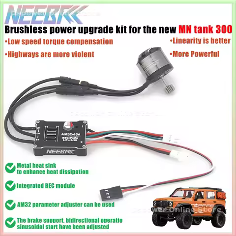 NEEBRC 2322 3500KV 2600KV Outrunner Brushless Motor AM32 45A ESC for New MN Tank 300 1/12 RC Climbin