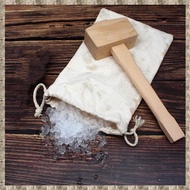 Bag and Ice MalletBartender Kit Ice Crusher Beach Wood Hammer Set for Ice CrushingBar Tools for Home