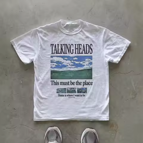 Talking Heads Graphic T-Shirt This Must Be The Place Lyric Tee 70s Rock Inspired Shirt Clothing Grap