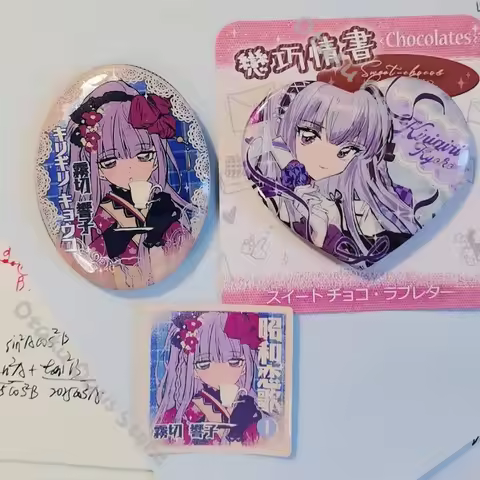 Danganronpa Angie Yo Saionji Hiyoko Nanami ChiaKi Oval Double Flash Badge Pins Mica Acrylic Pendant 