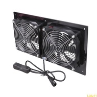 Lidu11 Airflow 12V Double Ventilation Fan For Chicken Coop Greenhouse Cooling IP67