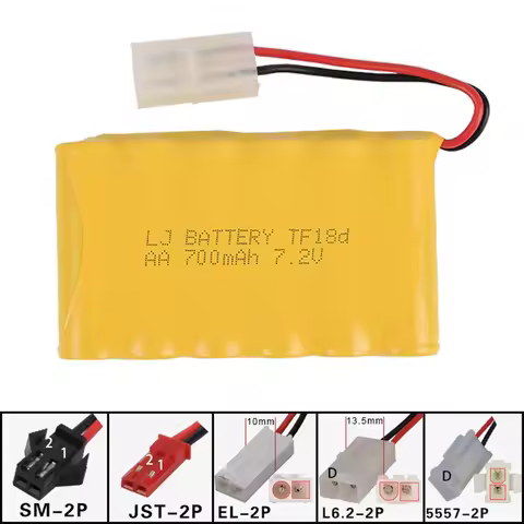 7.2v 700mah AA NI-CD M Battery RC Electric toys car Telerobot boat Remote control Tank SM-2P JST-2P 