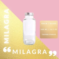 MILAGRA Glass Bottle 500 ML | Glass Bottle | COFFEE BOTTLE | Infused Glass Bottle