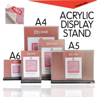 Acrylic Stand QR Stand Menu A4 A5 A6 QR Code Bank Display Restaurant Menu Display Acrylic Holder