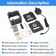 【WVH】-Mini Tower Fan with Case Kit with Ice Tower 0.96 Screen Dispaly Power Supply for Raspberry Pi5