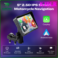 KJDLR จอแสดงการ์รถยนต์กันน้ำรถจักรยานยนต์อุปกรณ์นำทาง GPS แบบพกพา5นิ้วรถจักรยานยนต์ไร้สายแอนดรอยด์ IPX7อัตโนมัติ GPS HJYER