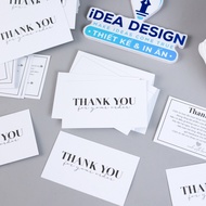 Thank You Card, Thank You Card, Thank You Card - Size 9x5,4cm C300 Paper Elegant White Matte Laminat