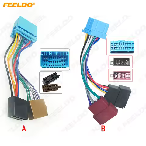 FEELDO Car CD Radio Audio ISO Wiring Harness Adapter for Honda Acura Suzuki Fait Nissan Opel Car ISO